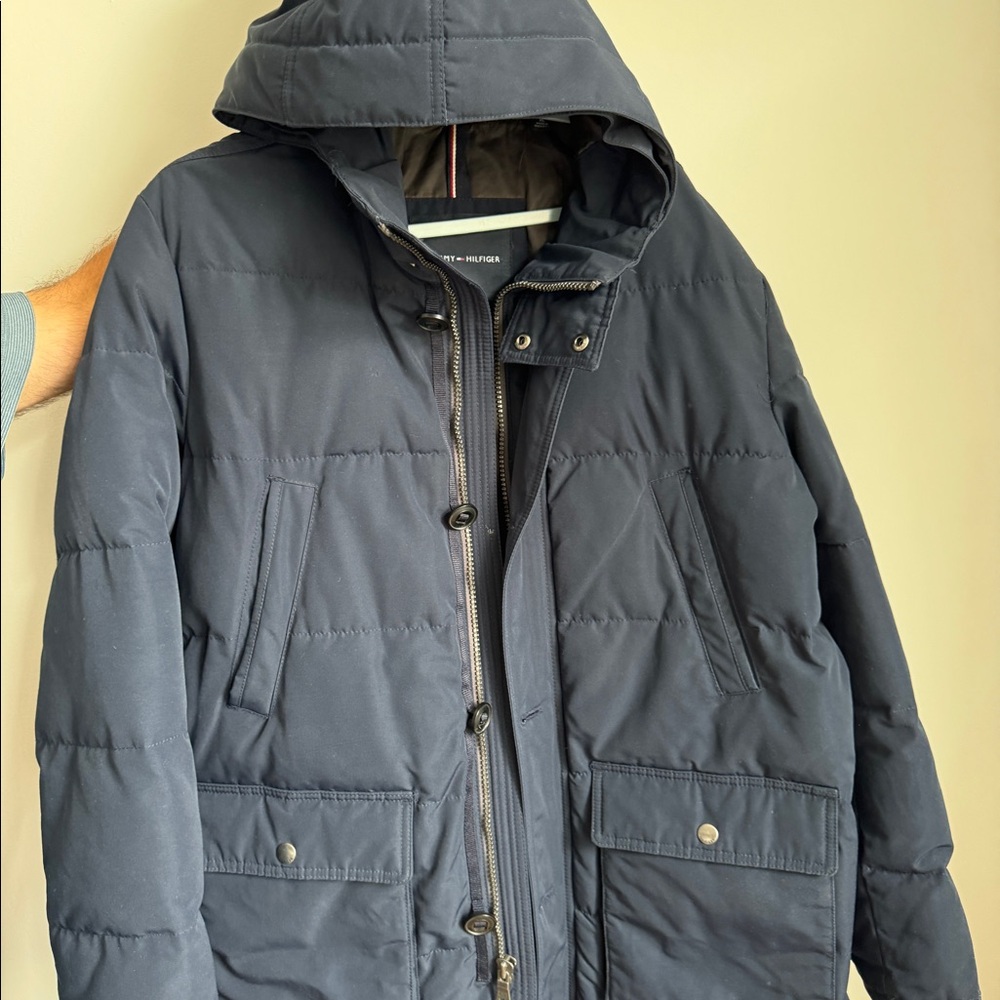 ONLY USED ONCE: Tommy Hilfiger Hooded Parka - navy blue size XL